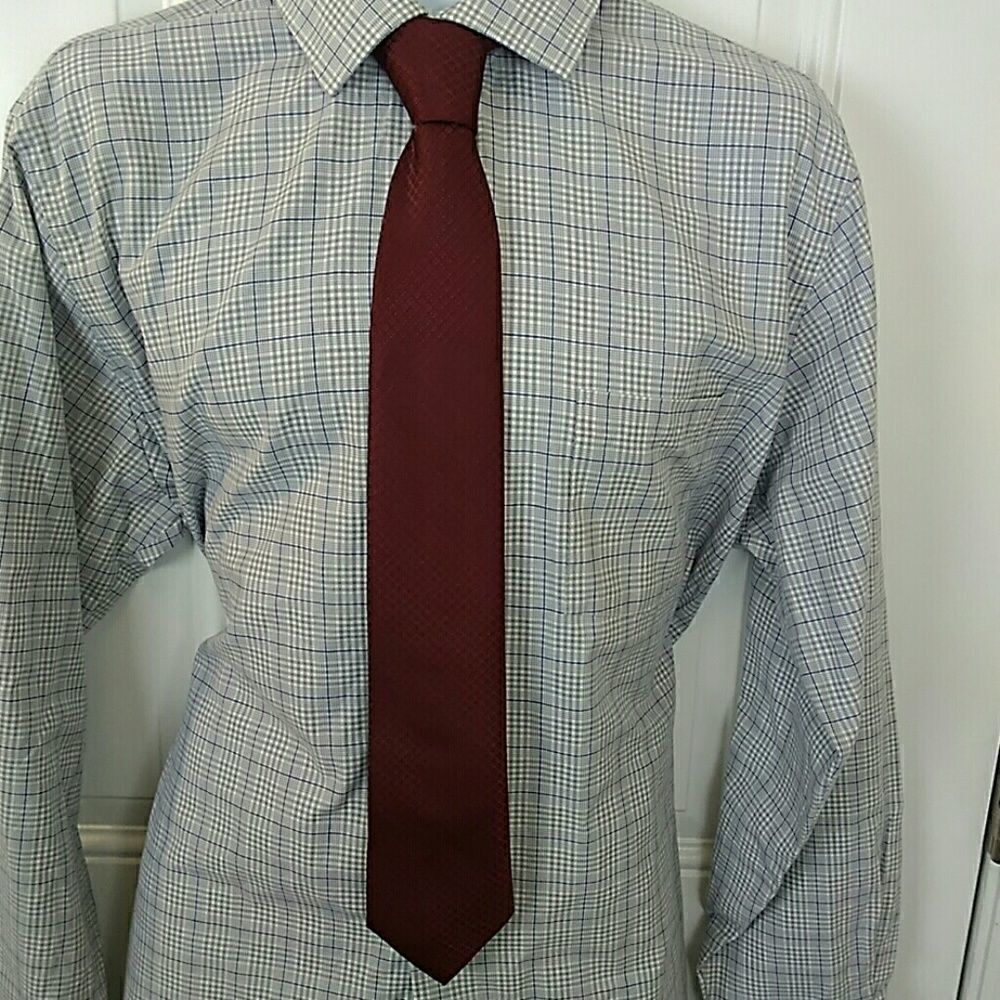 (3/$20) Stafford tailored culture burgundy tie